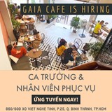 Cần tuyển ca trưởng cho Gaia Cafe